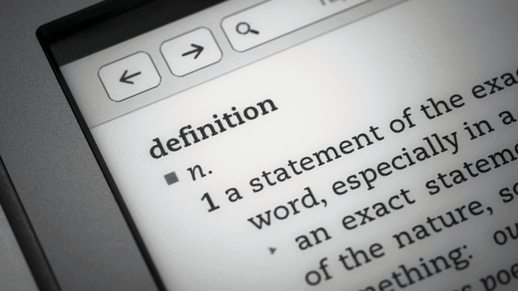 definitionの文字と英語